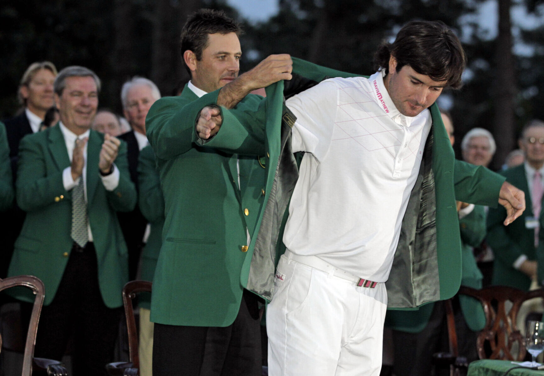 2012: Bubba Watson saves par from the pine straw, wins Masters on second hole of playoff